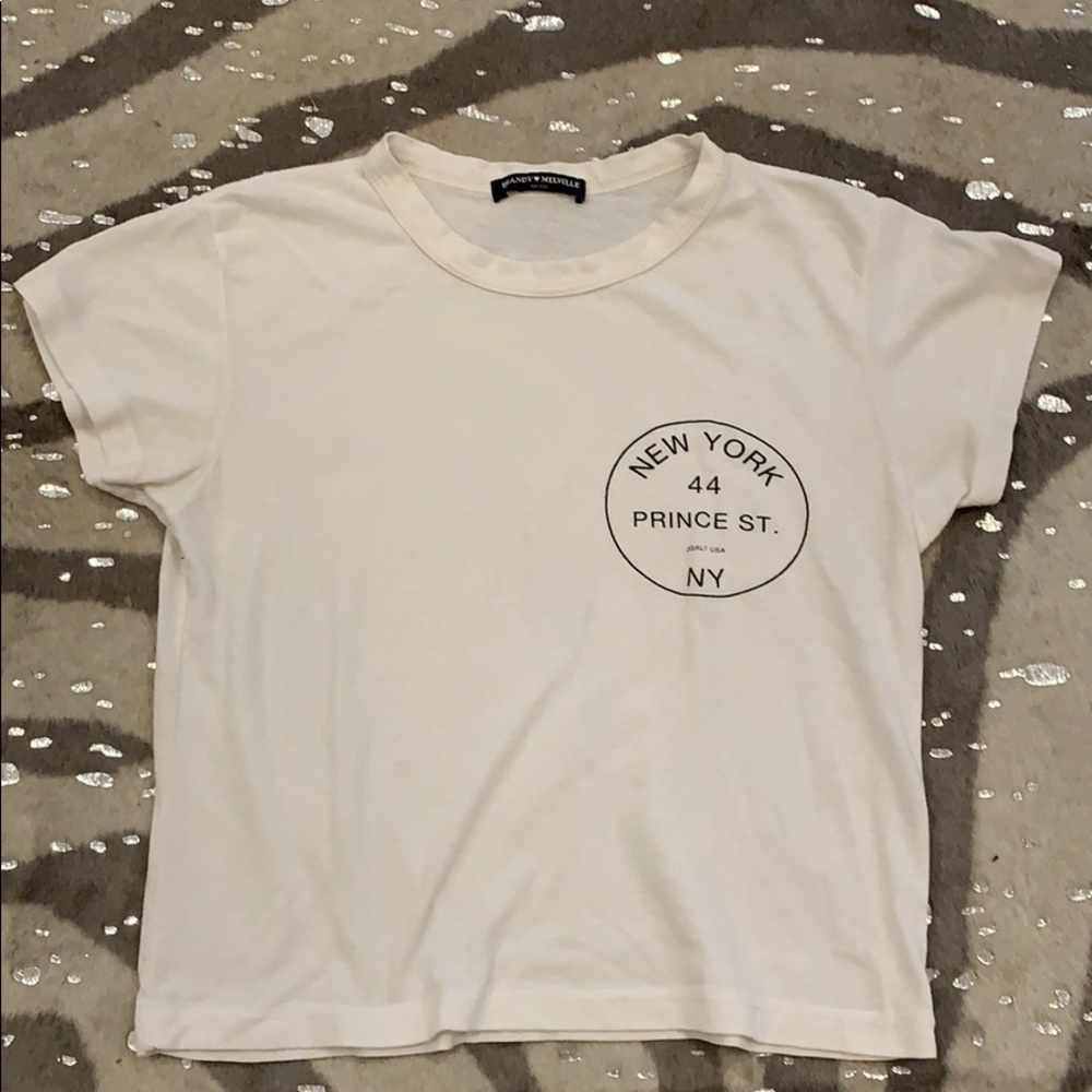 Cropped white New York Brandy Melville t-shirt!